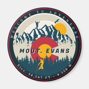 Mount Evans Colorado Flag Berg 14er Magnet