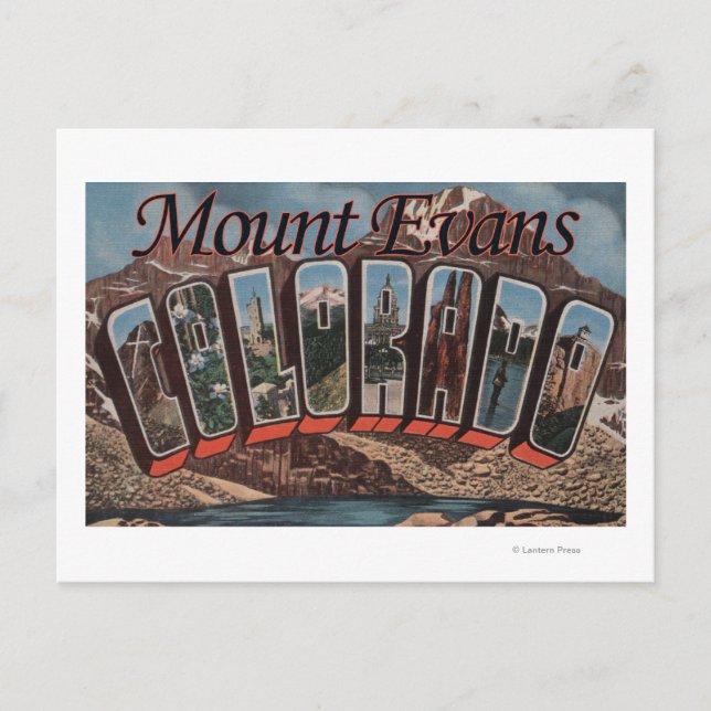 Mount Evans, Colorado - Große Buchstabenszenen Postkarte (Vorderseite)