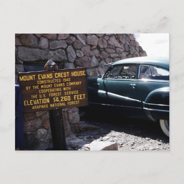 Mount Evans Wappen House Colorado Postkarte (Vorderseite)