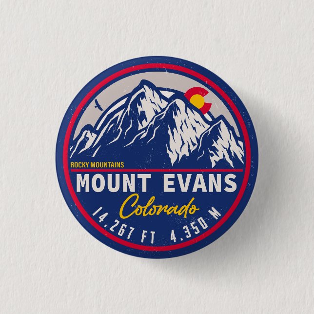 Mount Evans Wilderness 14er - Colorado Berge Button (Vorderseite)