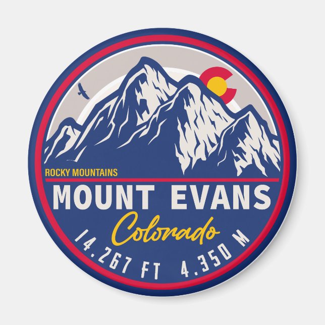 Mount Evans Wilderness 14er - Colorado Berge Magnet (Vorne)