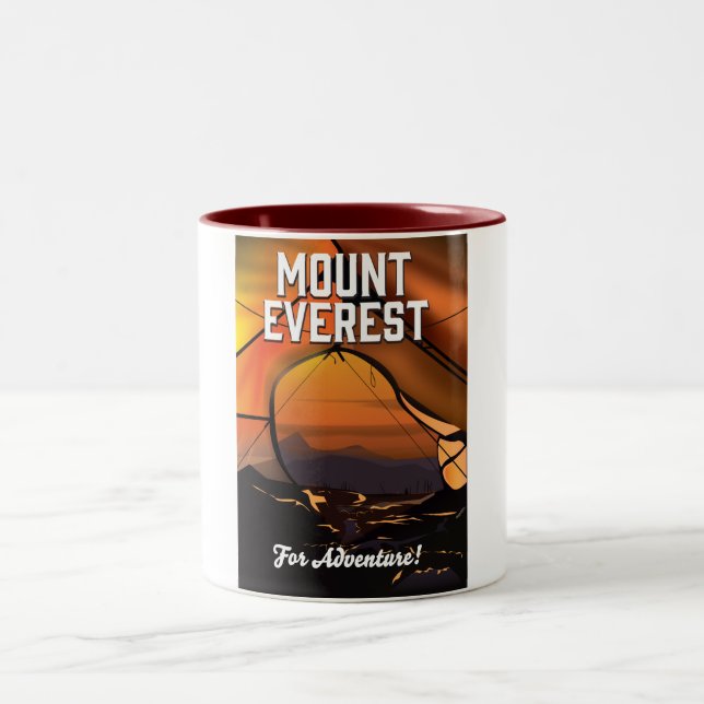 Mount Everest für Abenteuer! Zweifarbige Tasse (Mittel)