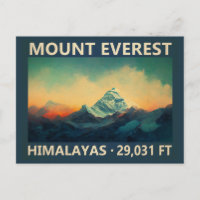 Mount Everest Himalaya Aquarell Vintage