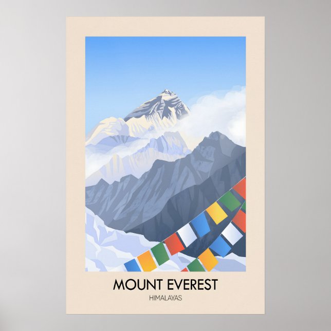 Mount Everest Himalaya Reiseplakat Poster (Vorne)
