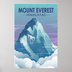 Mount Everest Himalayas Vintag Poster