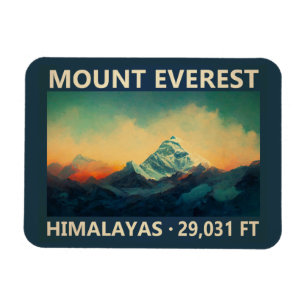 Mount Everest Himalayas Wasserfarbe Vintag Magnet