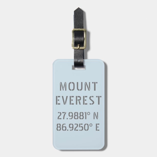 Mount Everest Latitude Longitude Luggage Tag Gepäckanhänger (Vorderseite vertikal)