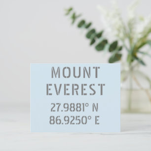 Mount Everest Latitude Longitude Postkarte