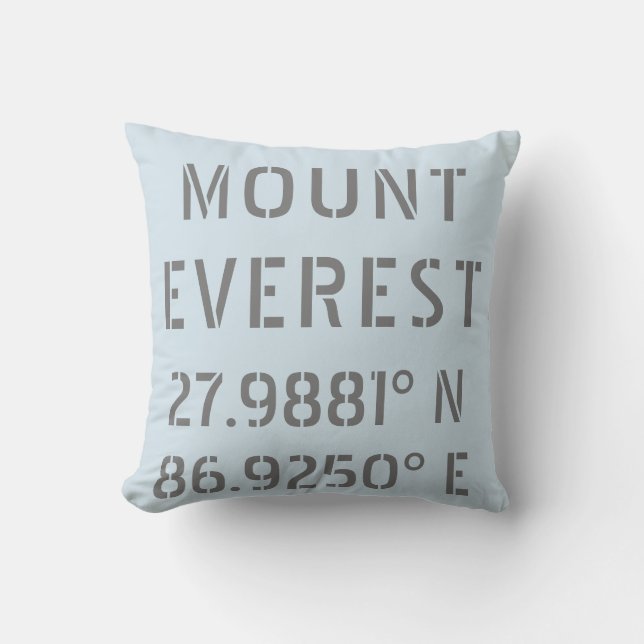 Mount Everest Latitude Longitude Throw Kissen (Vorderseite)
