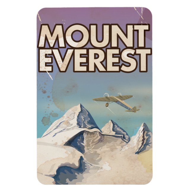 Mount Everest Vintage Reiseposter Magnet (Vertikal)