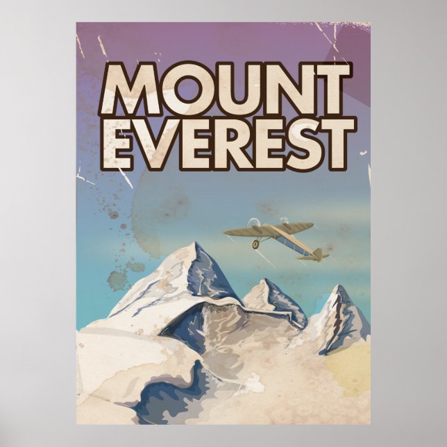 Mount Everest Vintage Reiseposter Poster (Vorne)