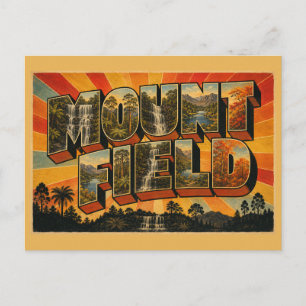 Mount Field Nationalpark TAS Vintage Reise Kunst Postkarte