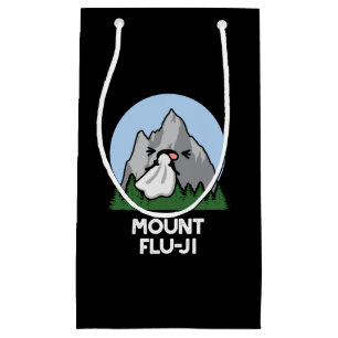 Mount Flu-ji Funny Mountain Pun Dark BG Kleine Geschenktüte