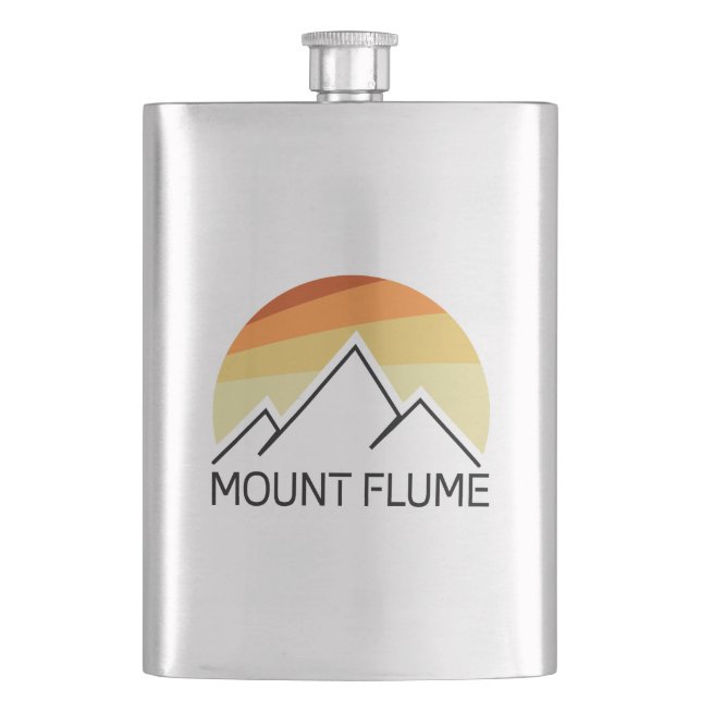 Mount Flume New Hampshire Retro Flachmann (Vorderseite)