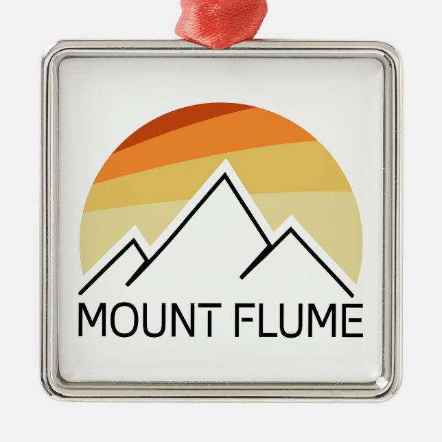 Mount Flume New Hampshire Retro Ornament Aus Metall (Vorne)