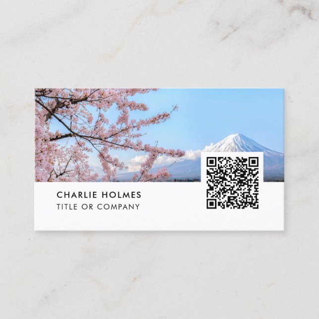 Mount Fuji Foto Fotograf Business Card QR Visitenkarte (Vorderseite)