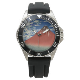 Mount Fuji in Clear Weather (Red Fuji) (Hokusai) Armbanduhr