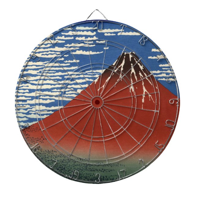 Mount Fuji in Clear Weather (Red Fuji) (Hokusai) Dartscheibe (vorne)
