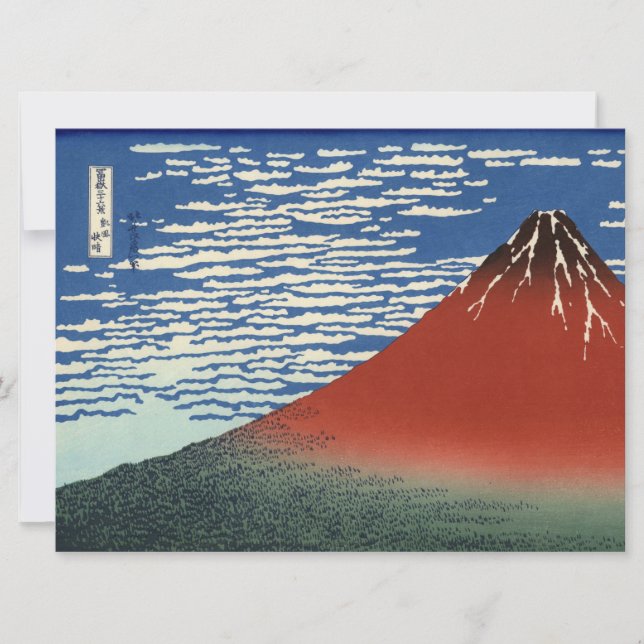 Mount Fuji in Clear Weather (Red Fuji) (Hokusai) Karte (Vorderseite)