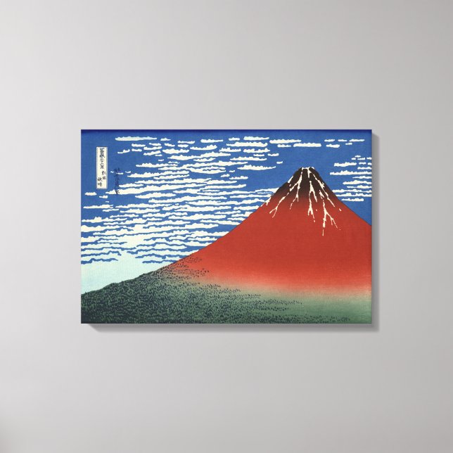 Mount Fuji in Clear Weather (Red Fuji) (Hokusai) Leinwanddruck (Vorderseite)
