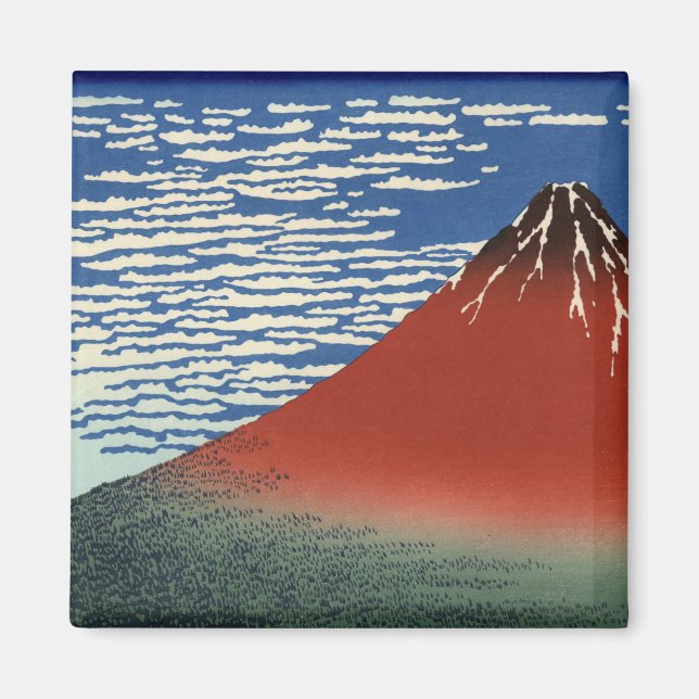 Mount Fuji in Clear Weather (Red Fuji) (Hokusai) Magnet (Vorne)