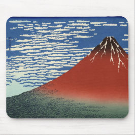 Mount Fuji in Clear Weather (Red Fuji) (Hokusai) Mousepad