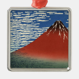 Mount Fuji in Clear Weather (Red Fuji) (Hokusai) Ornament Aus Metall