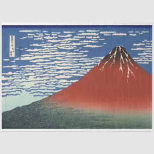 Mount Fuji in Clear Weather (Red Fuji) (Hokusai) Seidenpapier