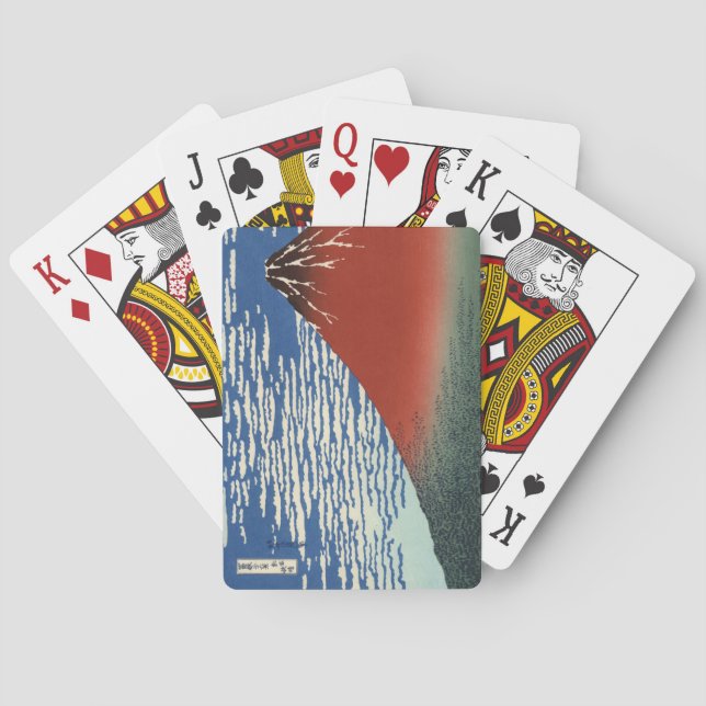 Mount Fuji in Clear Weather (Red Fuji) (Hokusai) Spielkarten (Rückseite)