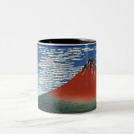 Mount Fuji in Clear Weather (Red Fuji) (Hokusai) Zweifarbige Tasse