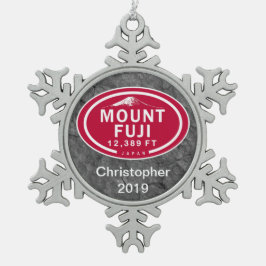Mount Fuji Japan 12.389 FT Berg-Ornament Schneeflocken Zinn-Ornament