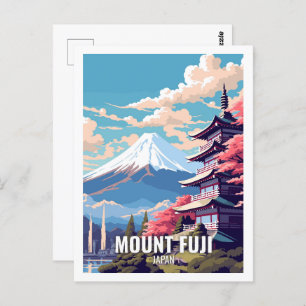 Mount Fuji Japan Berühmte Reiseziele Postkarte