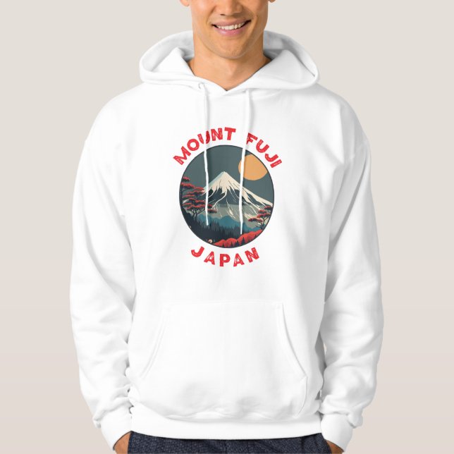 Mount Fuji Japan Distressed Circle Hoodie (Vorderseite)