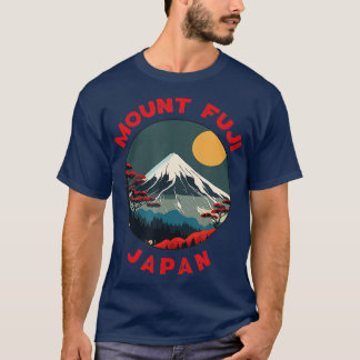 Mount Fuji Japan Distressed Circle Vintag T-Shirt