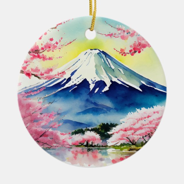 Mount Fuji Japan Keramik Ornament (Vorne)