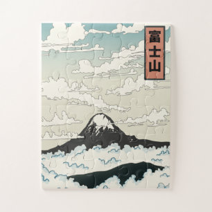 Mount Fuji Japan Kunstblock. Puzzle