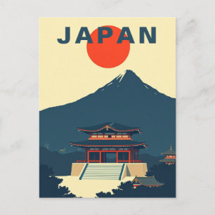 Mount Fuji Japan Minimalistisch Vintage Postkarte