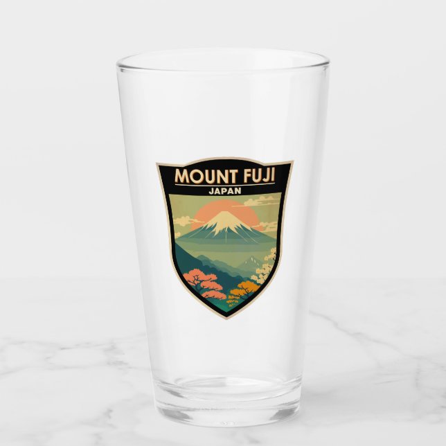 Mount Fuji Japan Reisen Kunst Vintag Glas (Vorderseite)