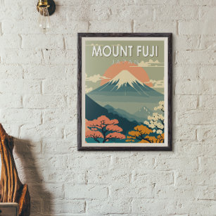 Mount Fuji Japan Reisen Kunst Vintag Poster
