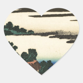Mount Fuji Japan Sunset Herz-Aufkleber