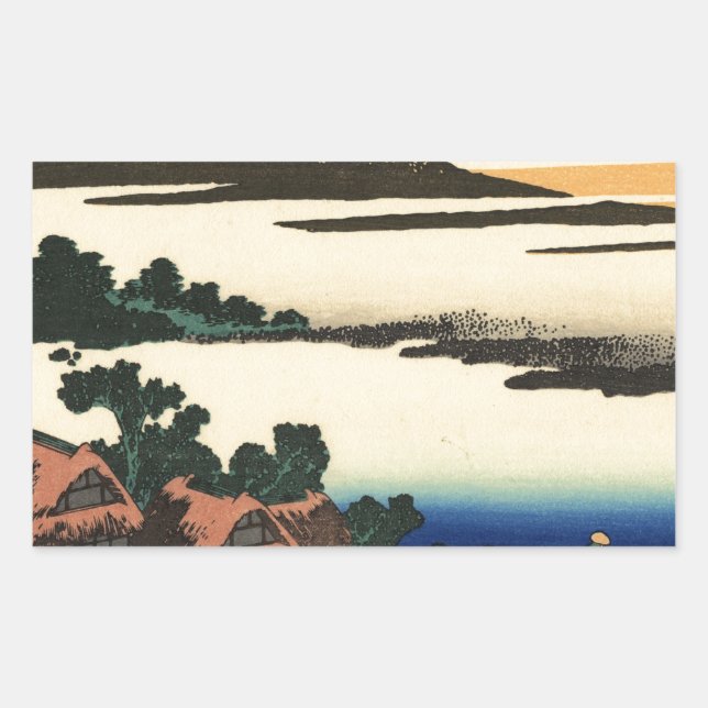 Mount Fuji Japan Sunset Rechteckiger Aufkleber (Vorderseite)