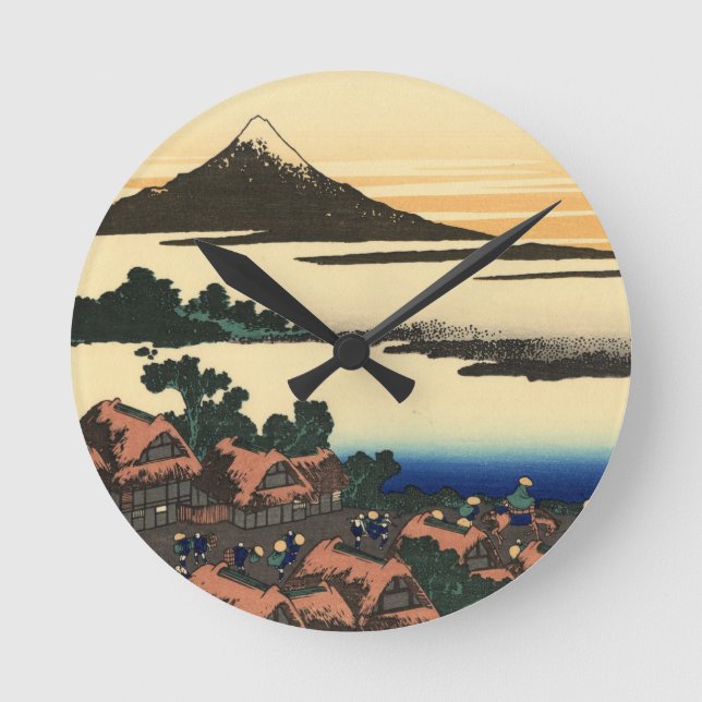 Mount Fuji Japan Sunset Runde Wanduhr (Vorderseite)
