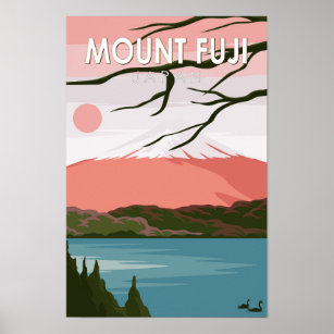 Mount Fuji Japan Vintag Poster