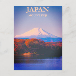 Mount Fuji Japan Vintage Reiseposter Postkarte