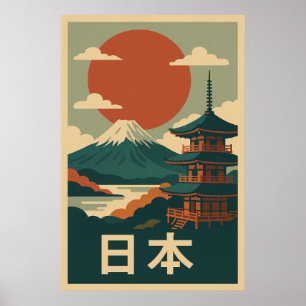 Mount Fuji Japan Vintage Travel - Retro Poster