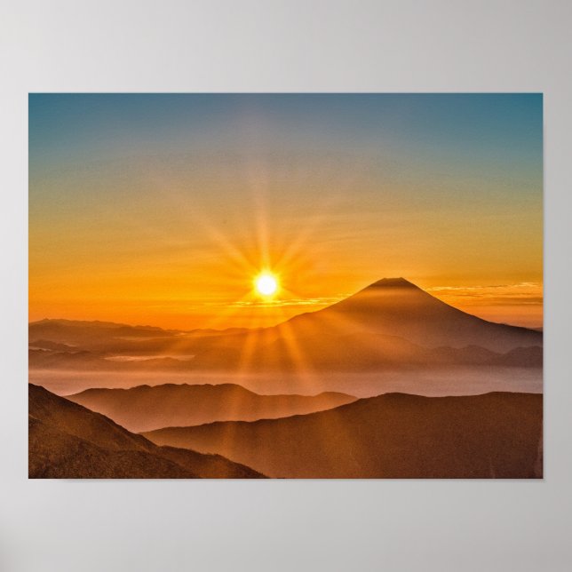 Mount fuji japan Vulkanberg Poster (Vorne)