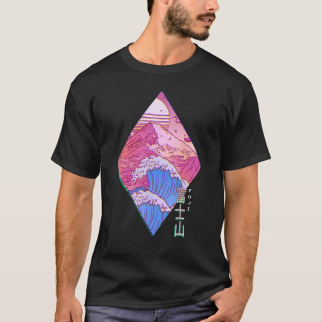 Mount Fuji Japanese Wave Off Kanagawa Japanese Vap T-Shirt (Vorderseite)