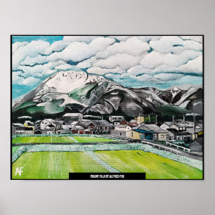 Mount Fuji Malerei von Alfred Fox Poster