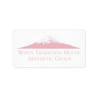 Mount Fuji Minimalist Stickers – Pastel Pink Adressaufkleber