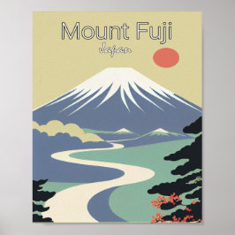 Mount Fuji Minimalistisch Vintage Travel Poster